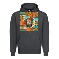 Smoke Hereford Bull Zipper Hoodie - LillyAllenDesigns
