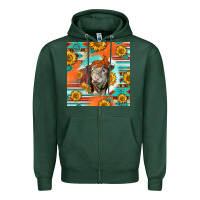 Sports Green Hereford Bull Zipper Hoodie - LillyAllenDesigns