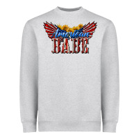 American Babe With Sunflowers Heavyweight Sweatshirt | Teevron