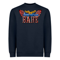 Navy American Babe With Sunflowers Heavyweight Sweatshirt - LillyAllenDesigns