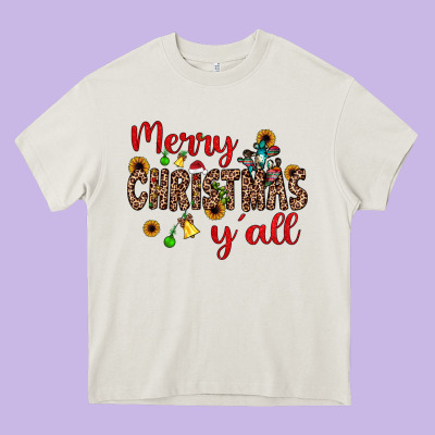 Merry Christmas Y'all Heavy Core Tee Designed By Jahusdesignshop