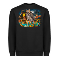 Black Happy Fall Y'all Owl Heavyweight Sweatshirt - LillyAllenDesigns