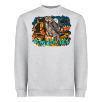 Heather Grey Happy Fall Y'all Owl Heavyweight Sweatshirt - LillyAllenDesigns