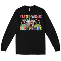 Black Easter wishes and bunny kisses Easter gnomies  Eas Long Sleeve Tee - CowGirlArtShop