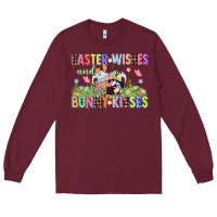Burgundy Easter wishes and bunny kisses Easter gnomies  Eas Long Sleeve Tee - CowGirlArtShop