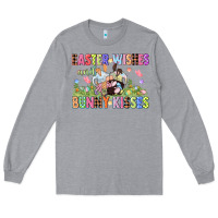 Heather Grey Easter wishes and bunny kisses Easter gnomies  Eas Long Sleeve Tee - CowGirlArtShop