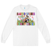 White Easter wishes and bunny kisses Easter gnomies  Eas Long Sleeve Tee - CowGirlArtShop