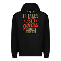 Black 50 years old 50th birthday gifts for men and women Premium Hoodie - minhPixels