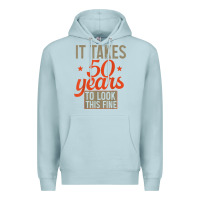 Blue Mist 50 years old 50th birthday gifts for men and women Premium Hoodie - minhPixels