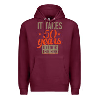 Burgundy 50 years old 50th birthday gifts for men and women Premium Hoodie - minhPixels
