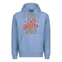 Colony Blue 50 years old 50th birthday gifts for men and women Premium Hoodie - minhPixels