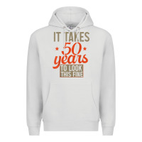 Dove Grey 50 years old 50th birthday gifts for men and women Premium Hoodie - minhPixels