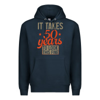 Navy 50 years old 50th birthday gifts for men and women Premium Hoodie - minhPixels
