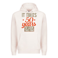 Pale Pink 50 years old 50th birthday gifts for men and women Premium Hoodie - minhPixels