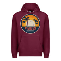 Burgundy Vieques Puerto Rico Premium Hoodie - minhPixels