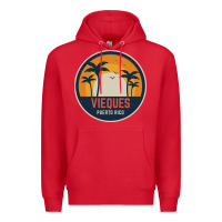 Red Vieques Puerto Rico Premium Hoodie - minhPixels