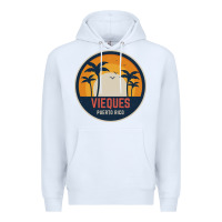 White Vieques Puerto Rico Premium Hoodie - minhPixels