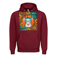 Burgundy charolais cow Zipper Hoodie - LillyAllenDesigns