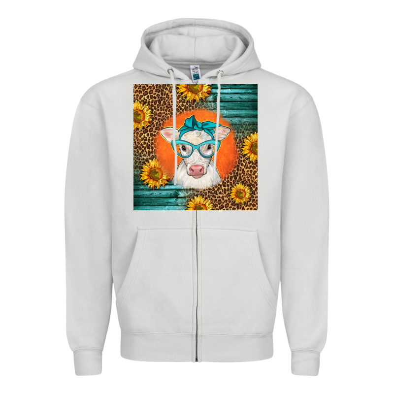 Charolais Cow Zipper Hoodie by LillyAllenDesigns | Teevron