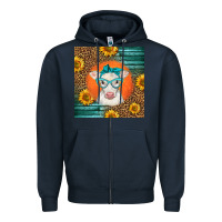 Navy charolais cow Zipper Hoodie - LillyAllenDesigns