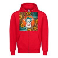 Red charolais cow Zipper Hoodie - LillyAllenDesigns