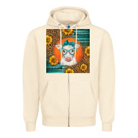 Sandshell charolais cow Zipper Hoodie - LillyAllenDesigns