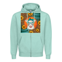 Seafoam charolais cow Zipper Hoodie - LillyAllenDesigns