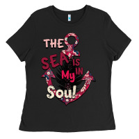 Black Summer decor The sea is in my Soul Ladies Tee - Bettercallsaul
