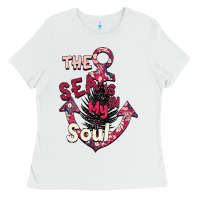 White Summer decor The sea is in my Soul Ladies Tee - Bettercallsaul