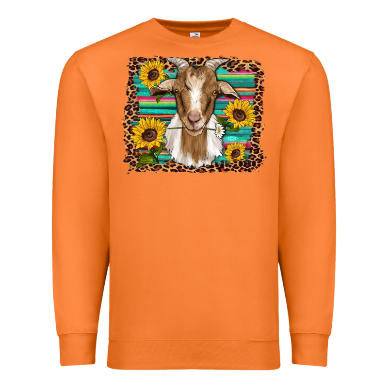 Goat Daisy Sunflowers Leopard Serape Glitter Premium Sweatshirt by Artiststas | Teevron