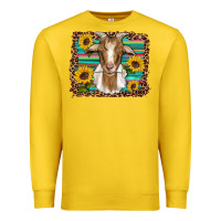 Lemon goat daisy sunflowers leopard serape glitter Premium Sweatshirt - Artiststas