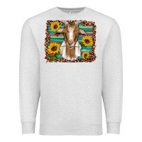 Oatmeal Heather goat daisy sunflowers leopard serape glitter Premium Sweatshirt - Artiststas