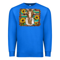 True Royal goat daisy sunflowers leopard serape glitter Premium Sweatshirt - Artiststas