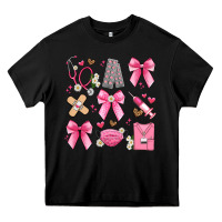 Black coquette bow nurse Heavy Core Tee - Artiststas