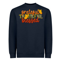 Navy Fall Grateful Thankful Blessed Heavyweight Sweatshirt - LillyAllenDesigns