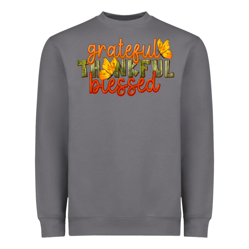 Fall Grateful Thankful Blessed Heavyweight Sweatshirt by LillyAllenDesigns | Teevron