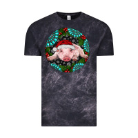 Cloud Black Baby Pig Christmas Vintage Tee - RanaPortraitStore