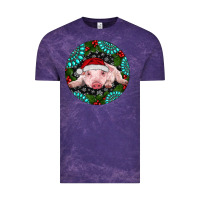 Cloud Purple Baby Pig Christmas Vintage Tee - RanaPortraitStore