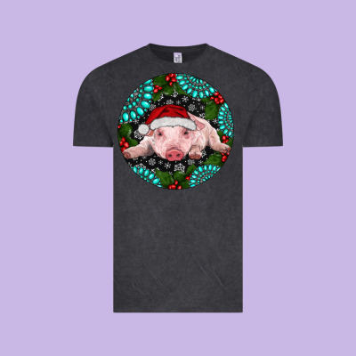 Baby Pig Christmas Vintage Tee Designed By Ranaportraitstore