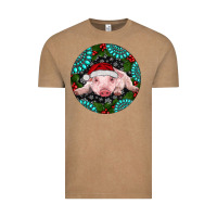 Vintage Coffee Baby Pig Christmas Vintage Tee - RanaPortraitStore