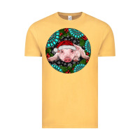 Vintage Mustard Baby Pig Christmas Vintage Tee - RanaPortraitStore