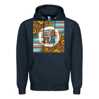 Navy western fall mama Zipper Hoodie - LillyAllenDesigns