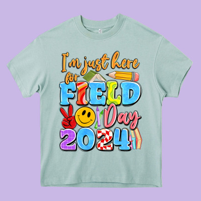 Im Just Here For Field Day 2024 Heavy Core Tee Designed By Artiststas