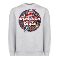 Heather Grey Western American Babe Patriotic Heavyweight Sweatshirt - LillyAllenDesigns