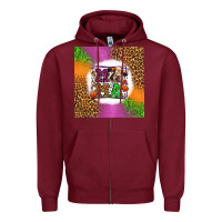 Burgundy halloween cow mama Zipper Hoodie - LillyAllenDesigns
