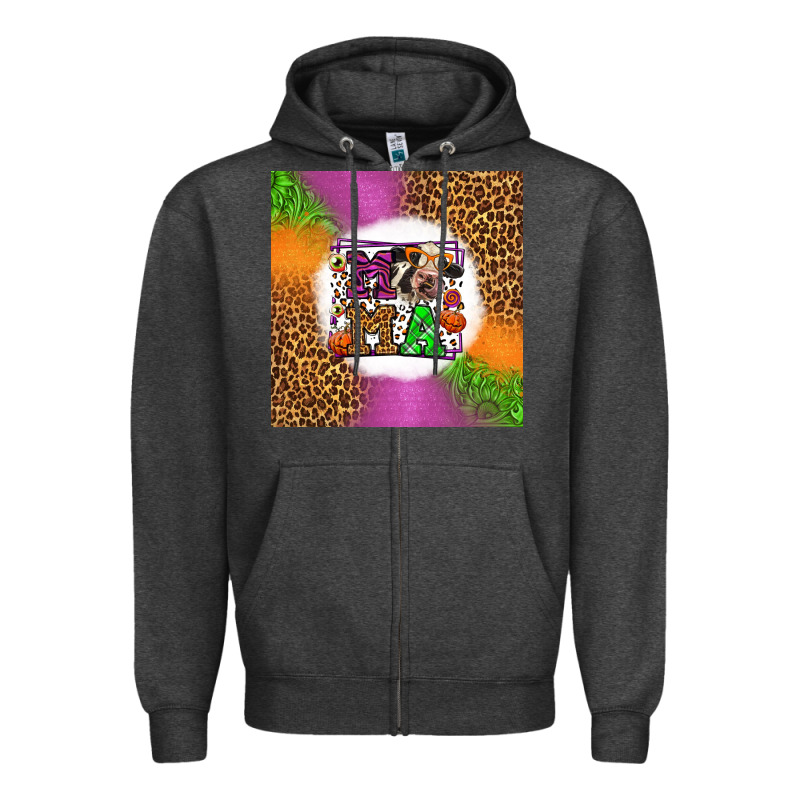 Halloween Cow Mama Zipper Hoodie by LillyAllenDesigns | Teevron