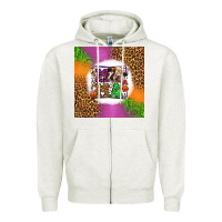 Oatmeal Heather halloween cow mama Zipper Hoodie - LillyAllenDesigns