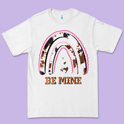 Valentines Day Rainbow, Valentines Day Rainbow Cowhide, Premium Tee Designed By Bettercallsaul