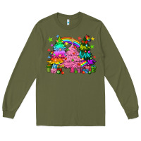 Army Green pride christmas trees Long Sleeve Tee - HowdyJamesFarm
