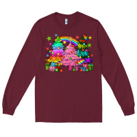 Burgundy pride christmas trees Long Sleeve Tee - HowdyJamesFarm